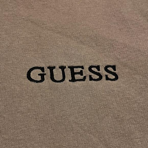 ★ GUESS Los Angeles Chest Logo Light Brown Embroidered Hoodie ★ - Picture 2 of 8